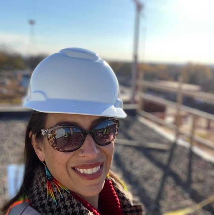 Mayor Amáda Márquez Simula inspects the construction of a new City Hall in Columbia Heights, MN.