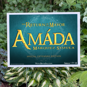 Return of the Mayor lawn sign